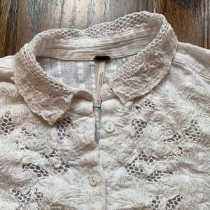 Beautiful Free People white gauze cotton blouse